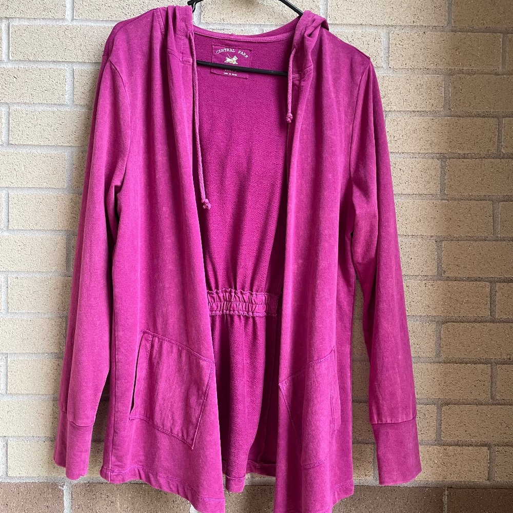 Central Park Women’s Plum Hoodie Open Front